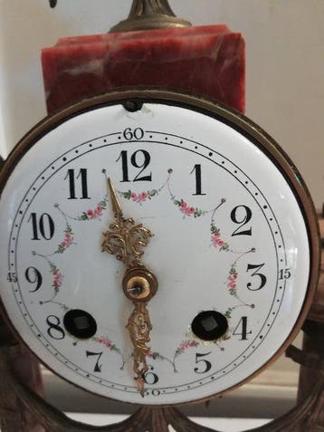 Horloge et parure de cheminée (3) - Laiton - 1850-1900 -