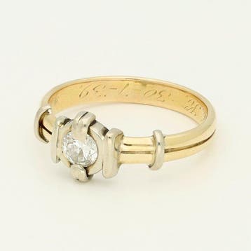 Bague - 14 carats Or jaune Diamant (Naturelle)