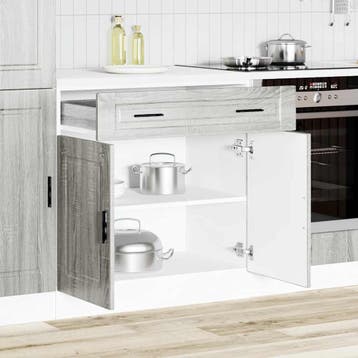 vidaXL Onderkast Porto bewerkt hout grijs sonoma eiken, Verzenden, Nieuw