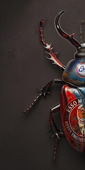 F2B - BeetleCan Esso 2I8, Antiquités & Art, Art | Objets design