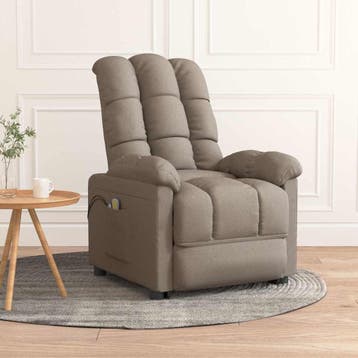 vidaXL Massagestoel elektrisch stof taupe, Verzenden, Nieuw