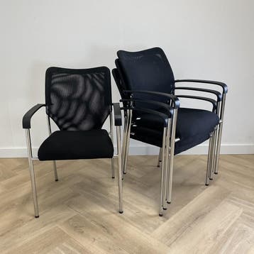 Triple E Anna vergaderstoel (set van 4)  licht gewicht, Huis en Inrichting, Stoelen, Gebruikt, Zwart, Eén