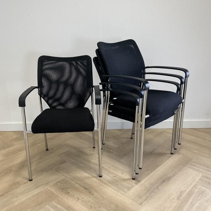 Triple E Anna vergaderstoel (set van 4)  licht gewicht, Huis en Inrichting, Stoelen, Zwart, Gebruikt, Eén