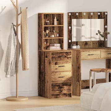 vidaXL Highboard met lade Oud hout 40 x 41 x 135 cm Bewerkt, Verzenden, Nieuw