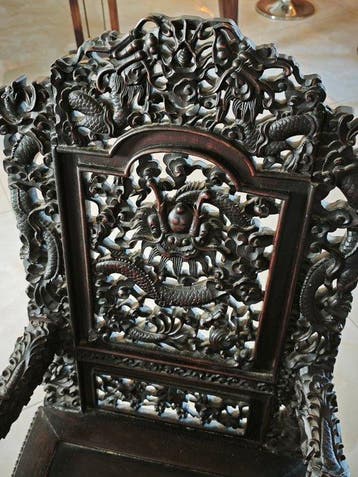 Chaise - Bois dur - Asie - Chaise du Trône du Dragon