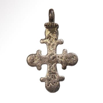 Byzantijns Zilver Kruis met inscriptie hanger, Antiek en Kunst