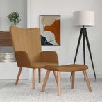 vidaXL Relaxstoel met voetenbank fluweel bruin, Huis en Inrichting, Verzenden, Nieuw