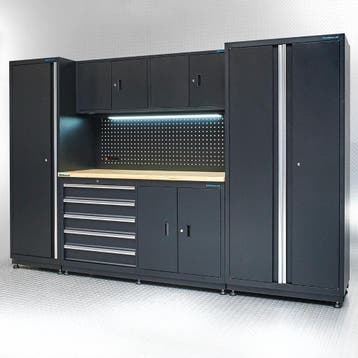 Datona Werkbank 160 cm met bovenkast, smalle zijkast en, Doe-het-zelf en Bouw, Werkbanken, Ophalen of Verzenden, Nieuw