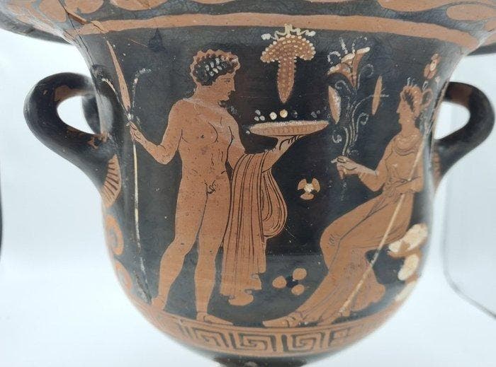 Oud-Grieks, Magna Graecia Keramiek belkrater - 32 cm, Verzamelen, Mineralen en Fossielen