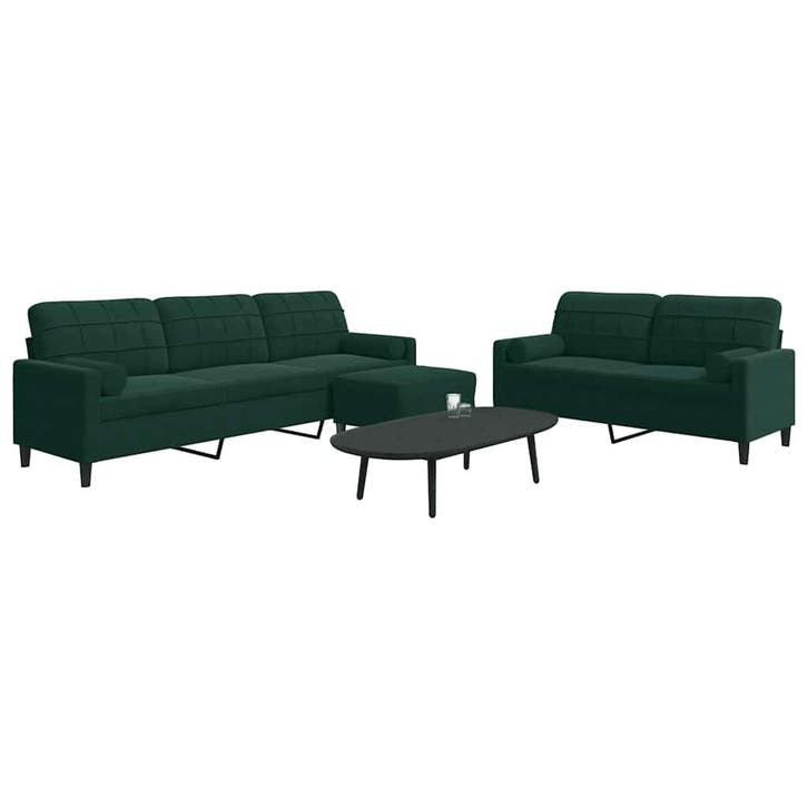 vidaXL 3-delige Loungeset met kussens en bolsters fluweel, Maison & Meubles, Canapés | Salons, Envoi