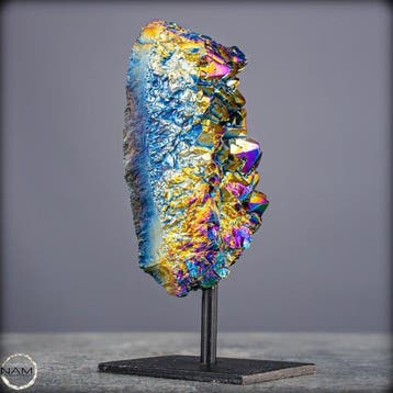 Unieke Aura-amethystdruse op standaard – Schitterende magie