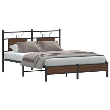 vidaXL Bedframe zonder matras bewerkt hout bruin eikenkleur, Verzenden