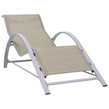 vidaXL Ligbed textileen en aluminium crèmekleurig, Verzenden