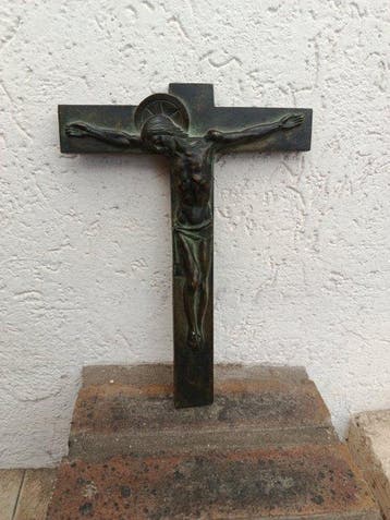 Hartmann - sculptuur, Crucifix - 25 cm - Brons, Antiek en Kunst