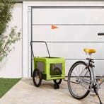 vidaXL Hondenfietstrailer oxford stof en ijzer groen en, Verzenden