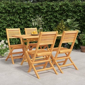 vidaXL 5-delige Tuinset massief teakhout, Verzenden, Nieuw, Tuinset