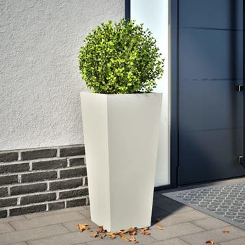 vidaXL Plantenbak 35x35x75 cm staal wit, Verzenden