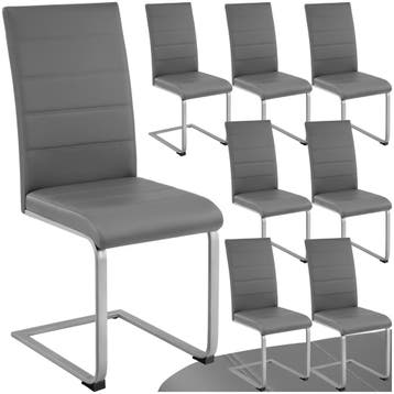 Sledestoelen, kunstleer - grijs, Set van 8, Verzenden, Nieuw