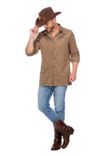 Western Blouse Bruin Heren, Vêtements | Hommes, Verzenden