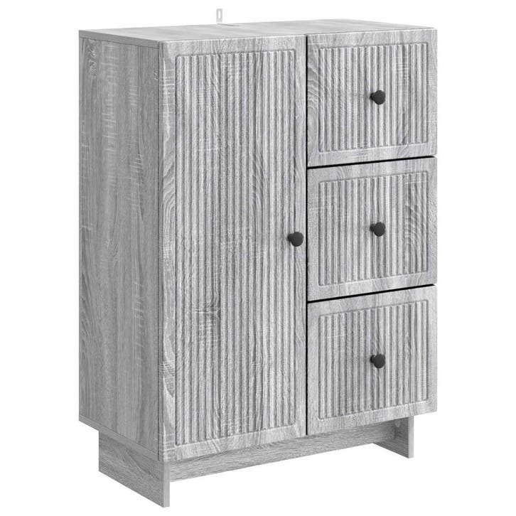 vidaXL Dressoir met lade Grijs sonoma 66 x 34,5 x 90 cm, Maison & Meubles, Armoires | Dressoirs, Envoi