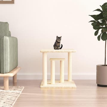 vidaXL Krabpaal met platforms 50 cm crèmekleurig, Verzenden, Nieuw