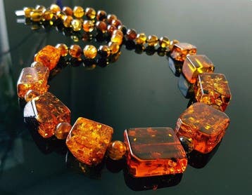 Amber Vintage Zeldzame Baltische Barnsteen Ketting met Grote