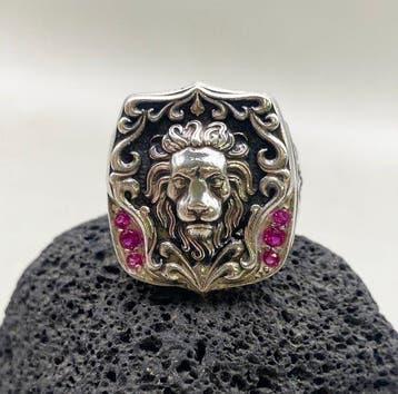 Zonder minimumprijs - Stapelring Zilver - Robijn