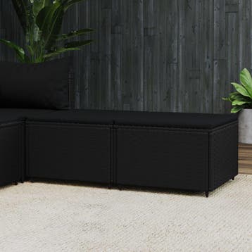 vidaXL Voetensteunen 2 st met kussens poly rattan zwart, Verzenden