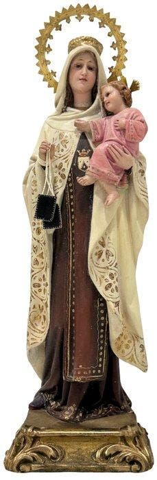 Olot - sculptuur, VIRGEN DEL CARMEN - 49 cm - Houtpasta,