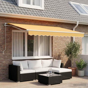 vidaXL Uitschuifbare luifel Zand 3,5 x 2,5 m Polyester en, Verzenden