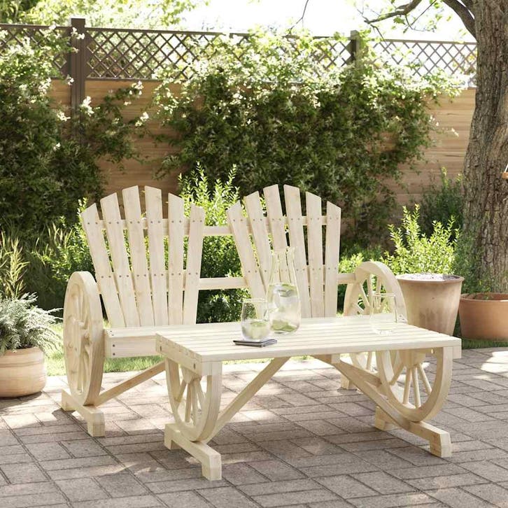 vidaXL 2-delige Loungeset massief vurenhout, Tuin en Terras, Tuinsets en Loungesets, Nieuw, Verzenden