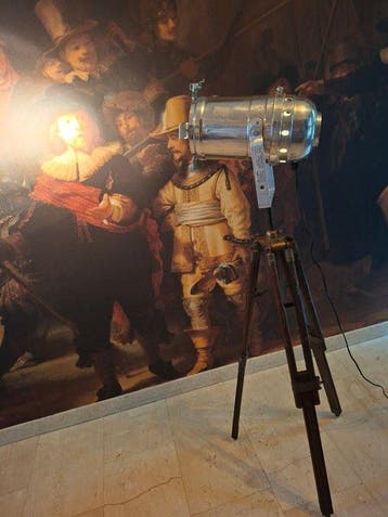 Theaterlamp - Hout, Aluminium - Theaterlamp