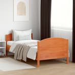 vidaXL Bedframe zonder matras massief grenenhout wasbruin, Verzenden, Nieuw