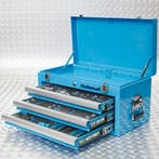 Datona Gereedschapskist drie lades - 3 lades gevuld - blauw, Doe-het-zelf en Bouw, Gereedschapskisten, Ophalen of Verzenden, Nieuw