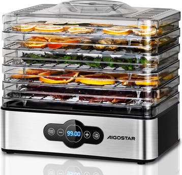 Voedseldroger - Droogautomaat - 30-70°C - RVS/Zwart - Aigost, Verzenden, Nieuw