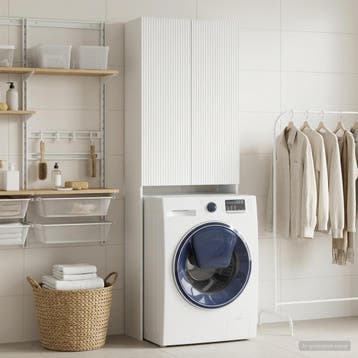 vidaXL Toiletkast ARNHEM Wit 66 x 25,5 x 190 cm Bewerkt hout, Verzenden, Nieuw