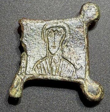Byzantin Bronze Beau fragment – un bras de croix affichant