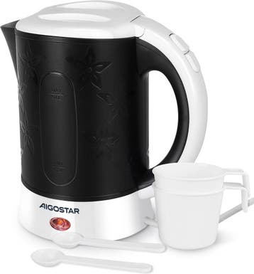Waterkoker - Elektrisch - 0.6L - 650W - Zwart - Aigostar, Verzenden