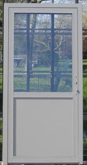 aluminium buitendeur , achterdeur , deur 104 x121 steengrijs, Doe-het-zelf en Bouw, Deuren en Vliegenramen, Nieuw, Glas, Metaal