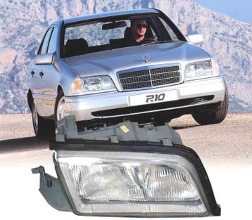 Phare Droit Pour Mercedes Classe C W202 96-00 Fond Chromé, Autos : Pièces & Accessoires, Éclairage, Verzenden