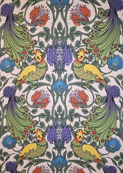 William Morris Limited Edition Exclusieve stof La fenice, Antiquités & Art, Art | Objets design
