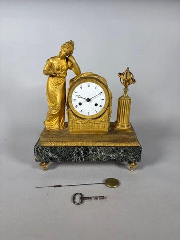 Figurale pendule Empire Brons - 1800-1850 - Het lezen