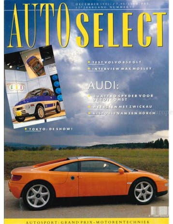 1991 AUTO SELEKT MAGAZINE 12 NEDERLANDS, Boeken, Ophalen of Verzenden, Nieuw