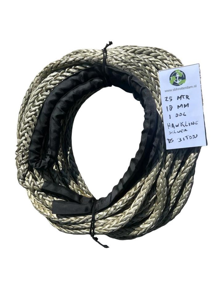 Hawk-Line Silver Grey Touw HMPE 25MTR 18MM 31 Ton 1 Bekle..., Watersport en Boten, Accessoires en Onderhoud, Nieuw, Verzenden
