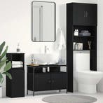 vidaXL Wastafel kabinet voor de badkamer Zwart eiken 80 x 30, Huis en Inrichting, Verzenden, Nieuw