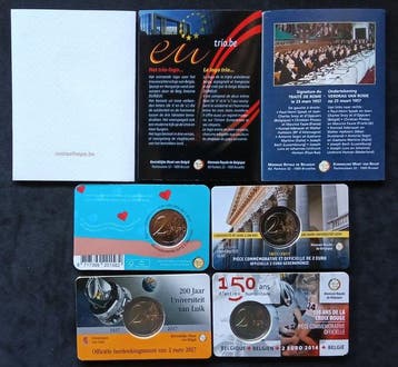 België. 2 Euro 2007/2022 (7 coincards) (Zonder minimumprijs)