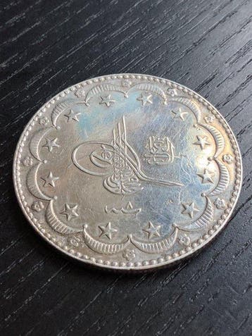 Empire ottoman. Mehmet V. 20 Kurus 1909 (Sans prix de