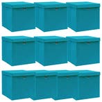 vidaXL Opbergboxen met deksel 10 st 32x32x32 cm stof, Verzenden