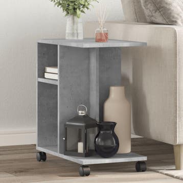 vidaXL Bijzettafel met wielen 50x30x55 cm bewerkt hout, Huis en Inrichting, Verzenden, Nieuw