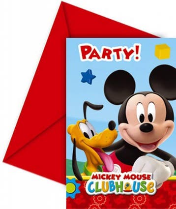 Mickey Mouse Uitnodigingen Versiering 6st, Verzenden, Nieuw